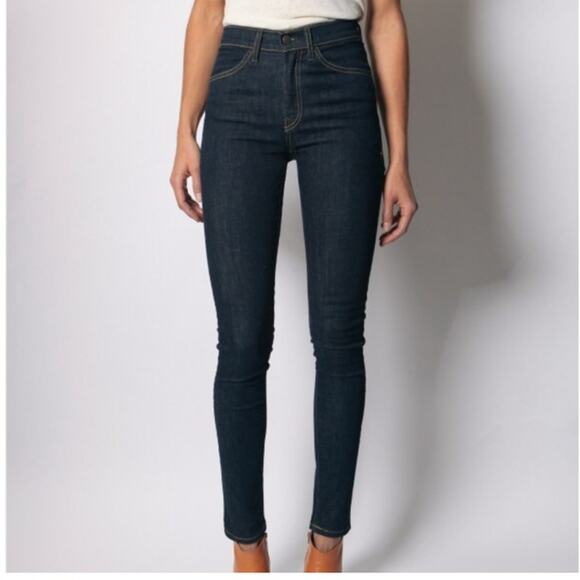 Imogene + Willie Jeans Womens 27 Imogene Slim Dark Wash Made In USA Cotton Blend - Picture 1 of 12
